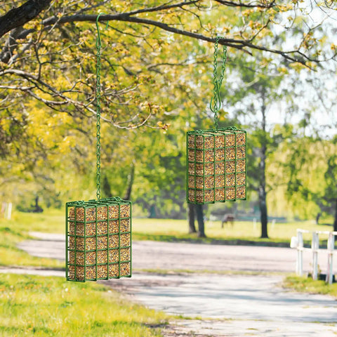 Outdoor Suet Bird Feeder Hanging Basket For Garden And Yard Attracts Woodpeckers Nuthatches And Songbirds With Easy