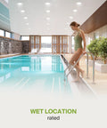Indoor pool area lit by 8 Inch Canless LED Downlight Kit With Power Adjustable 12W 20W 30W Dimmable Recessed Ceiling Light Fixture