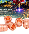 5Pcs Copper Plasma Cutter Nozzle, Electrode Tip, Spray Head Pro Grade Accessories Kit For 125A Cut Machines displayed