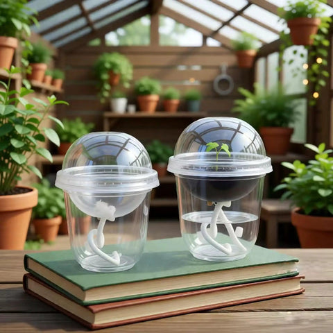 30 Piece Self Watering Nursery Pots Kit With Drainage Holes Humidity Domes Water Reservoirs And Wicking Rope For Seedlings