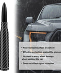 Carbon Fiber Bullet Antenna Topper With 9 Screws For Cars Trucks And SUVs, Exterior Accessory Boosting Style And Signal, SUV