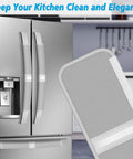 5 Piece Refrigerator Door Handle Covers Set For Fridge Stove Oven Microwave And Dishwasher Handles, shown on fridge