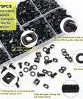 275 Piece M5 T Nuts and Bolts Kit for 2020 Aluminum Extrusion with washers, sliding nut, and hex wrench in compartments.