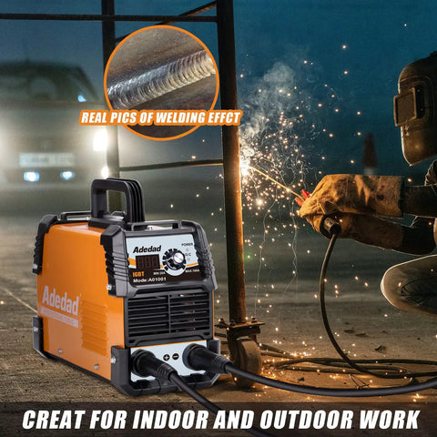 160Amp 110 220V Stick Arc Welder With IGBT Inverter LCD Display MMA Welder in use at night with welding sparks visible