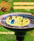 Four Pack Floating Bee Watering Station 7.87 Inch Island Float Tray for Pollinators in bird bath with bees and butterflies