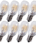 E12 T20 Salt Lamp Bulb 120V 15W Warm White 2700K Dimmable Brightens Any Space For Cozy Vibes Candelabra Base Pack Of 8