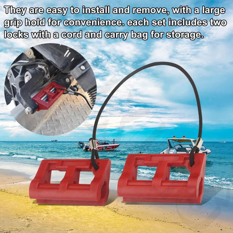 4 Inch Steer Stop Outboard Hydraulic Steering Lock for Outboard Motor Trailering and Transport Red Fits Most Cylinder Rods