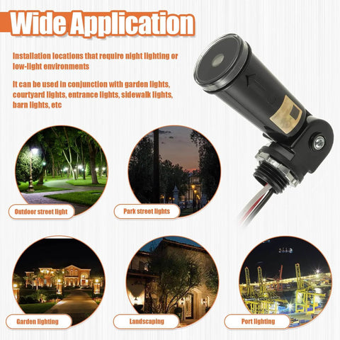 One Pack 120 To 277V AC Photocell Light Sensor Switch For Outdoor Lighting IP65 with dusk to dawn control and wide application use