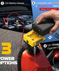 Cordless Fuel Transfer Pump 6 GPM For Diesel And Gasoline With Smart Auto Stop Safety System power options diagram