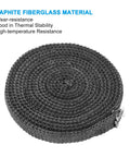 PATIKIL graphite fiberglass stove gasket rope, flat high-temperature seal, rolled black, 118 inches