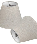 Black Linen Cone Barrel Lamp Shade Set Of 2 For Floor And Table Lamps, 7x14x9 Inches, Fabric Shade With Spider Fitting Requires Harp