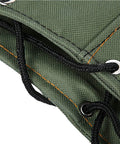 Snake Bite Guard Leg Gaiter Built For Hiking And Camping With Reinforced Double Sailcloth And Tough Stitching close-up of fabric and lace