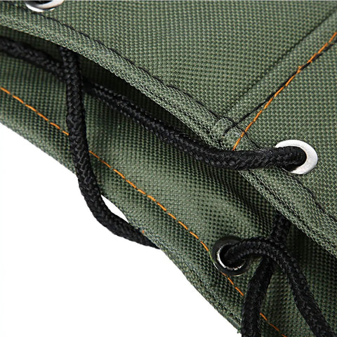Snake Bite Guard Leg Gaiter Built For Hiking And Camping With Reinforced Double Sailcloth And Tough Stitching close-up of fabric and lace