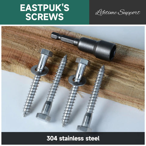Heavy Duty Five Sixteenths Inch By One Inch Hex Head Lag Screws With Washers In 304 Stainless Steel for Wood Projects