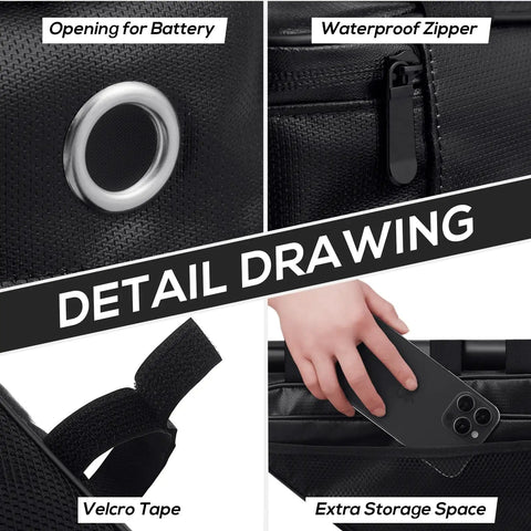 Fireproof Ebike Frame Triangle Bag Battery Hanging Bag For Electric Bikes With A Dope Saddlebag Style Storage Keeps LiPo Batteries Safe And Secure Heavy Duty Ebike Battery Storage Bag Fits 15x13x10x3 Inch
