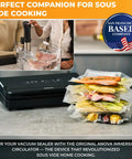 Precision Vacuum Sealer Pro For Sous Vide And Long Term Storage with sealed food bags on kitchen counter