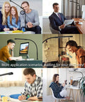 Swing Arm Desk Lamp With Remote Eye Care Gooseneck LED Clamp Light in different settings, office, study, and crafting spaces
