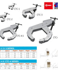 Two Pack Heavy Duty Cantilever Lever Clamps Featuring Deep Throat Access And Floating Parallel Jaws That Lock Rock Solid Without Binding for workshop use.