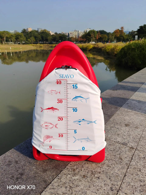 Spearfishing Float Boat With Carry Straps Foldable Flagpole And Compact Storage Red Buoy For Serious Diving And Snorkeling With Built In Waterproof Fish Measuring Scale