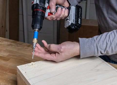 Your New Shop Floor Favorite Features A Heavy Duty Two Sided Drill Bit And Driver That Cuts Pilot Holes Counterbore Recesses And Drives Screws For Rock Solid Woodworking Joints With Zero Hassle Today; close-up of drill bit in use on wood.