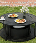 37 Inch Smokeless Fire Pit Tabletop For Outdoor Patio Made Of Stainless Steel Wood Burning With Weather Resistant Cover