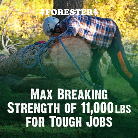 Arborist using Arborist Whoopie Sling One Half Inch By Three To Five Feet Rigging Sling For Tree Climbing And Rigging.