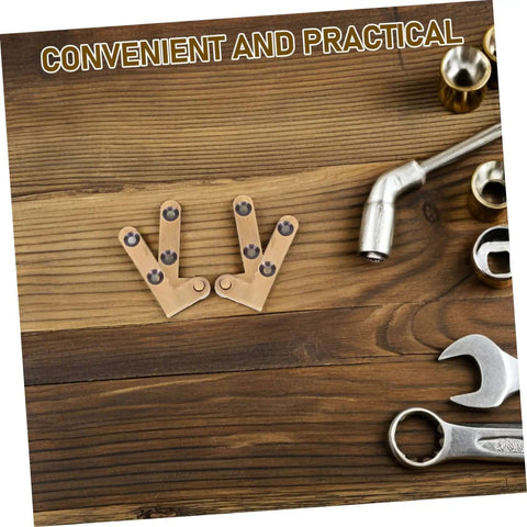 Heavy Duty Hidden Door Hinge Set For Secret Doors And Bookshelves, bronze finish, tools on wooden surface, convenient and practical