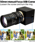 8MP USB Camera With 10X Optical Zoom And 5 To 50mm Varifocal Lens For PC And UVC WebCam That Delivers Slick Crisp Footage On Linux Windows Android And Mac OS At 15fps