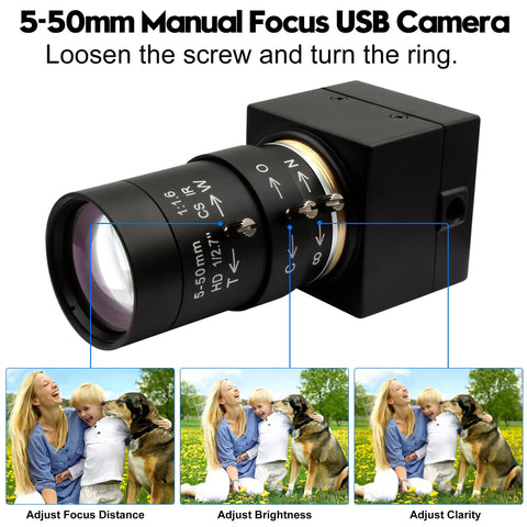 8MP USB Camera With 10X Optical Zoom And 5 To 50mm Varifocal Lens For PC And UVC WebCam That Delivers Slick Crisp Footage On Linux Windows Android And Mac OS At 15fps