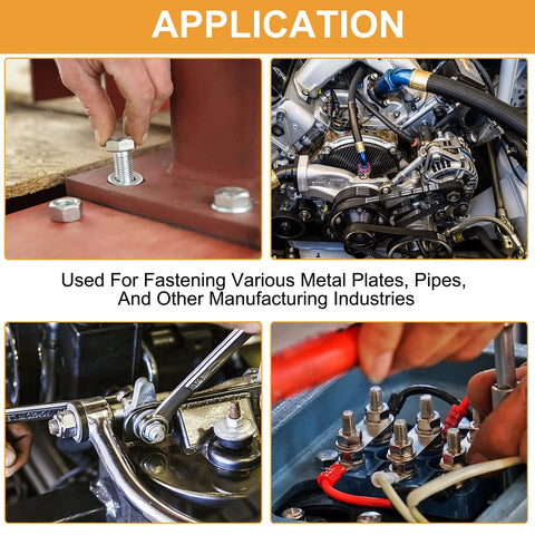 Bolt and nut assortment kit, 190-piece, 304 stainless steel with M6/M8/M10 hex bolts and washers