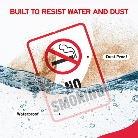 Heavy Duty No Smoking Signs For Business And Restaurants, 10 X 7 Inch Aluminum Metal No Vaping Wall Plaque with waterproof design.
