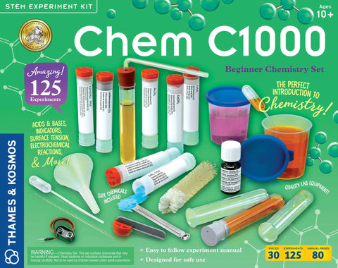 Chemistry Kit For Home Lab With 125 Experiments, 80 Page Lab Manual, Pro Grade Instruments And Safe Chemicals, Award Winning