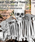 Life Size Skeleton Bones 35 Piece Halloween Decor Set, Plastic Skeleton Props for Graveyard Scene, Durable Shatterproof Bones