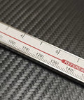 Close-up of scale on Digital Double Hook Depth Caliper With 6 Inch Base IP54 Waterproof Stainless Steel Depth Gauge Built Tough.