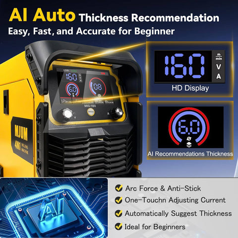 Front view of 4-In-1 AI Welder For Home And Auto Repair with HD LED display and AI auto settings