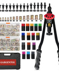 Rivet Nut Tool Kit 16 Inch With 15 Metric And SAE Mandrels, Rivnut Gun, 200 Pc Rivnut Assortment Kit, Carry Case, Nutsert Tool Set