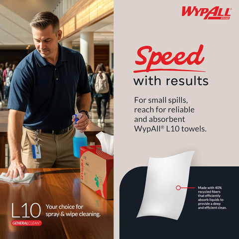 General Clean L10 Light Cleaning Cloths Wipes Pop Up Box White Dairy Towels Soft Highly Absorbent Bulk Paper Wipers 110 Sheets