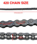 420 Mini Bike Rear Drive Chain 90 Link And Breaker Ready To Tackle Coleman Powersports CT200U BT200X CT200U EX close-up