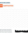 Sawtooth Picture Hangers 100 Pack Black Steel No Nail No Extra Hardware Needed Durable Heavy Duty Hangers For Picture Frames