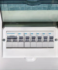 Installed Four Pack 1P 20A 110V Miniature Circuit Breaker DZ47-63 DIN Rail Mount with Thermal Magnetic Trip, cover open