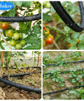Flat Soaker Hose 50 Feet Twin Pack for Garden Beds One Half Inch Linkable Drip Irrigation in use with plants