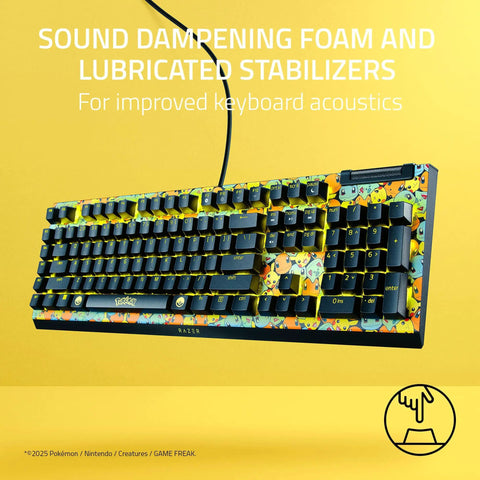 Next Level Gaming Setup Essential With Hella Tactile Green Mechanical Switches Featuring Officially Licensed Pokemon Graphics, detailed keyboard view.