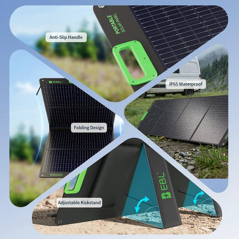 Massive 1843.2Wh LiFePO4 Portable Power Station With 2400W Peak Output, Includes 2x200W solar panels, foldable and waterproof