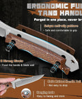 Beast Of A Fixed Blade Knife With D2 Steel Blade Toothed Spine For Outdoor Duty No Slip Grip And Rugged Full Tang Build With Dual Rivets