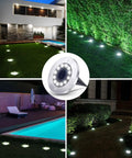 Solar Ground Lights 12 Pack Waterproof Outdoor Pathway Lights with 12 LEDs illuminating yard, garden, driveway at night