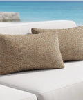 Outdoor Lumbar Pillow Set Of 2 With Inserts, Water Resistant Throw Pillows For Patio Furniture, 12X20 Inch, beige cushions on sofa