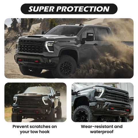 Chevrolet Silverado 2500/3500 HD Front Tow Hook Covers Hitch Cover For 2020-2026 Trucks Custom Fit Front Tow Hooks Red Durable
