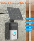 Solar Doorbell Charger For Video Doorbell 3 3 Plus 4 Battery Doorbell Plus And Battery Doorbell Pro with rain on solar panel