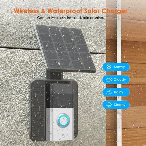 Solar Doorbell Charger For Video Doorbell 3 3 Plus 4 Battery Doorbell Plus And Battery Doorbell Pro with rain on solar panel