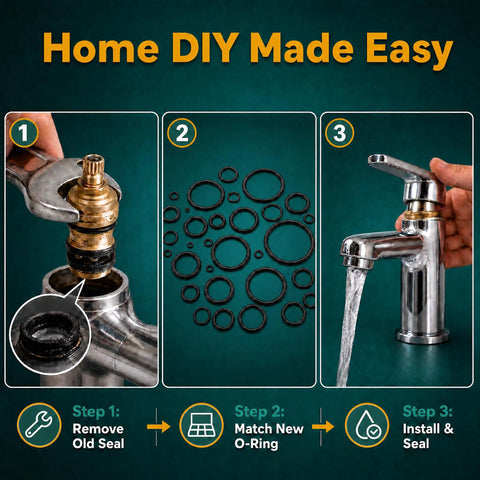 Workhorse Nitrile Rubber O Ring Assortment Kit 1030 Pieces used in faucet repair DIY instructions